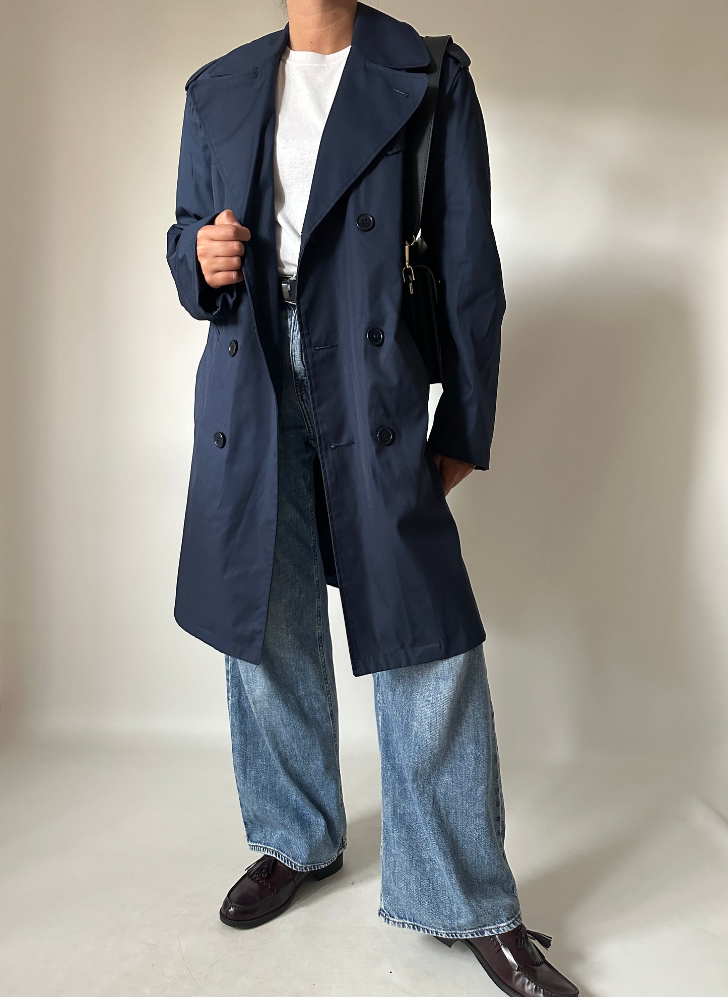 Blue navy trench