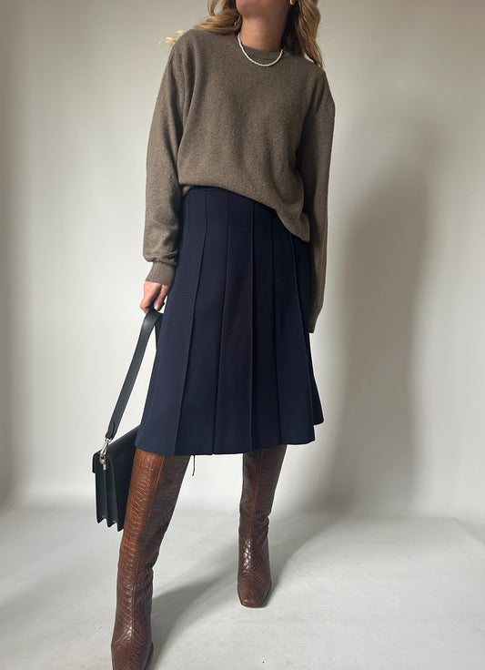 Virgin wool navy skirt