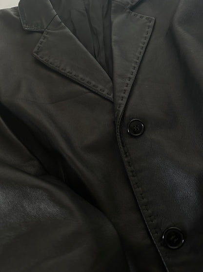 Nappa leather black blazer