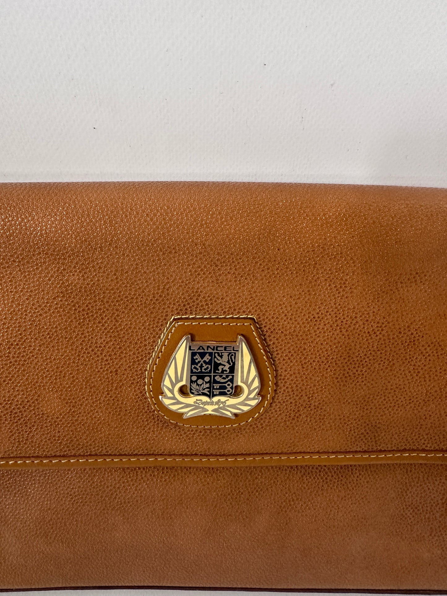 Lancel Paris caramel clutch