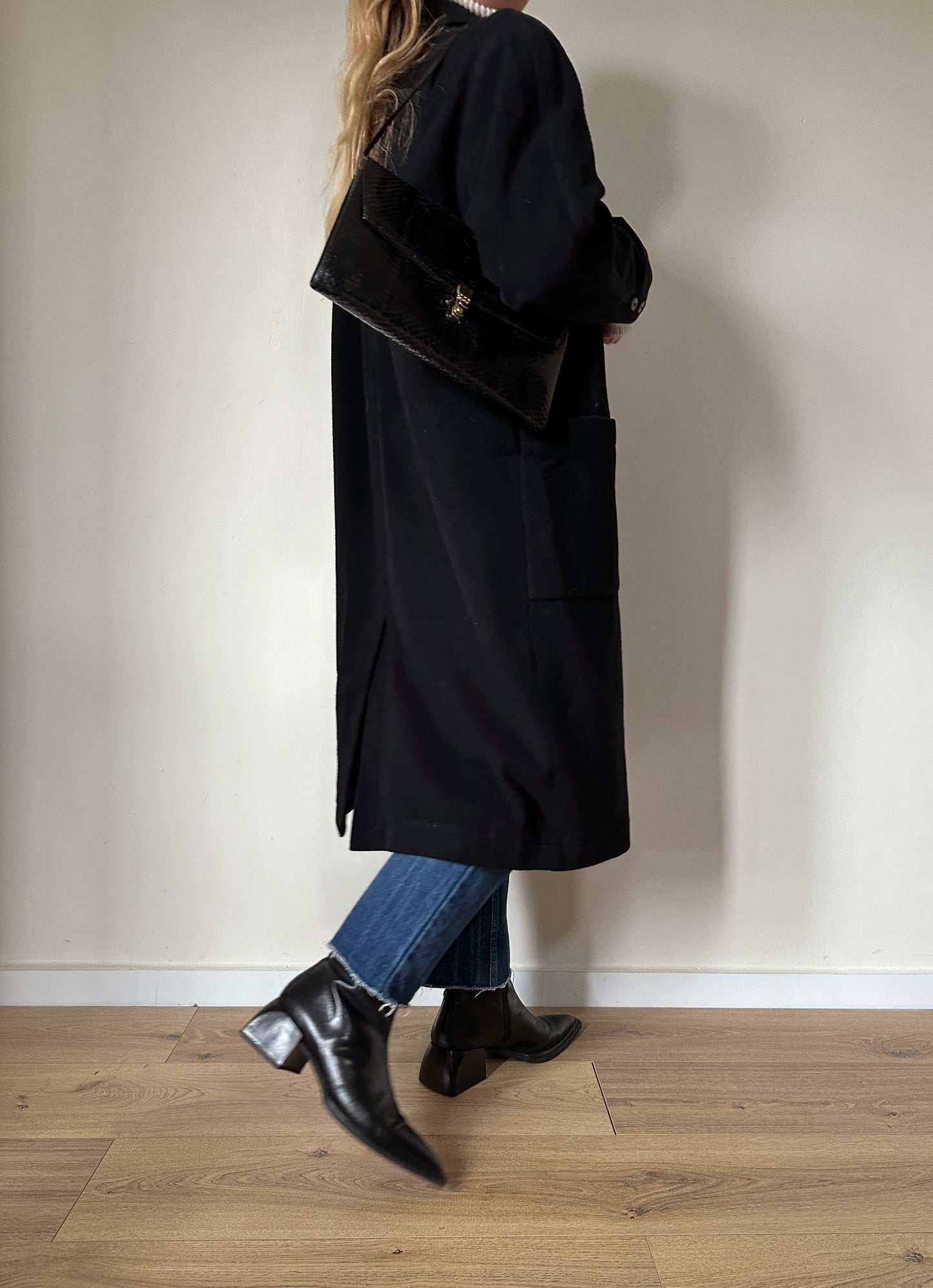 Made in Italy wool black coat