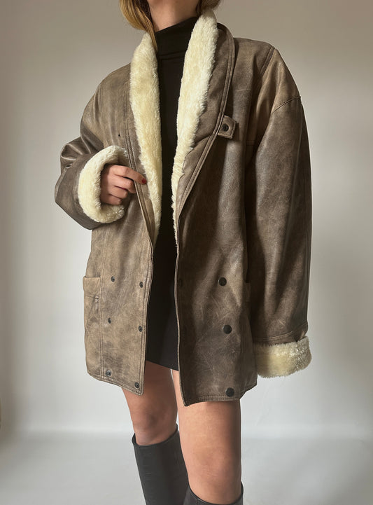 Rare distressed Shearling jacket