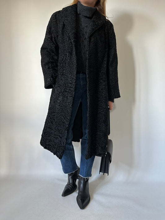 Precious astrakan long coat