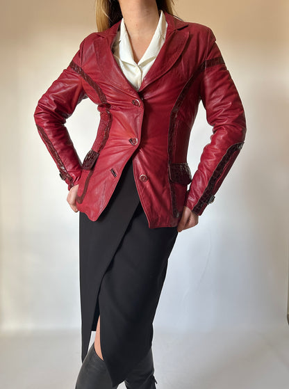 Unique red leather jacket