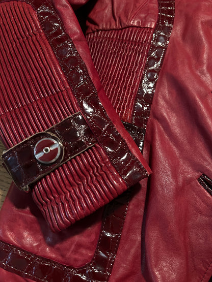 Unique red leather jacket