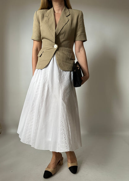 Cotton and Sangallo white skirt