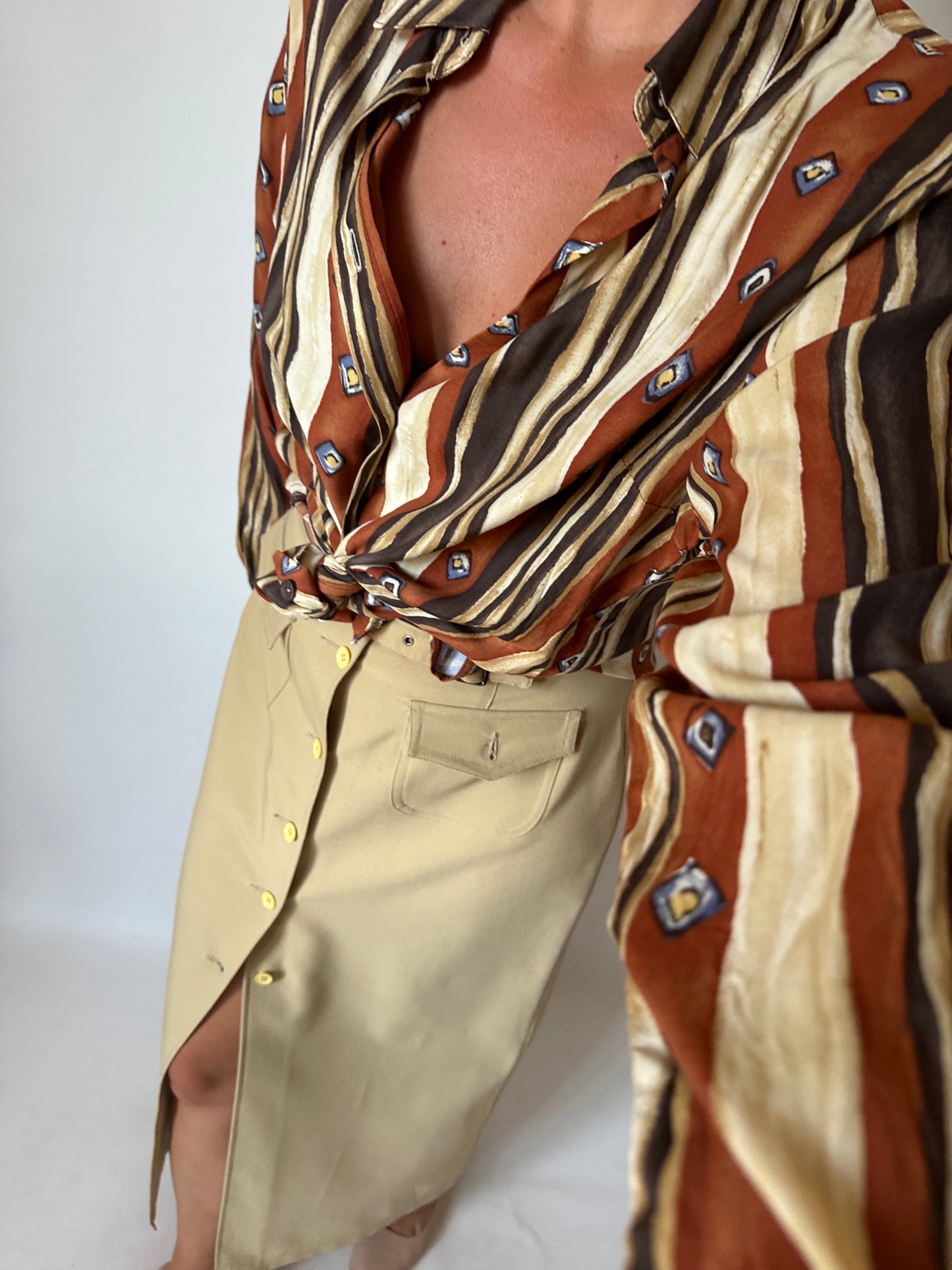 Terracotta and brown shirt