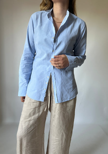 Linen and cotton blue shirt