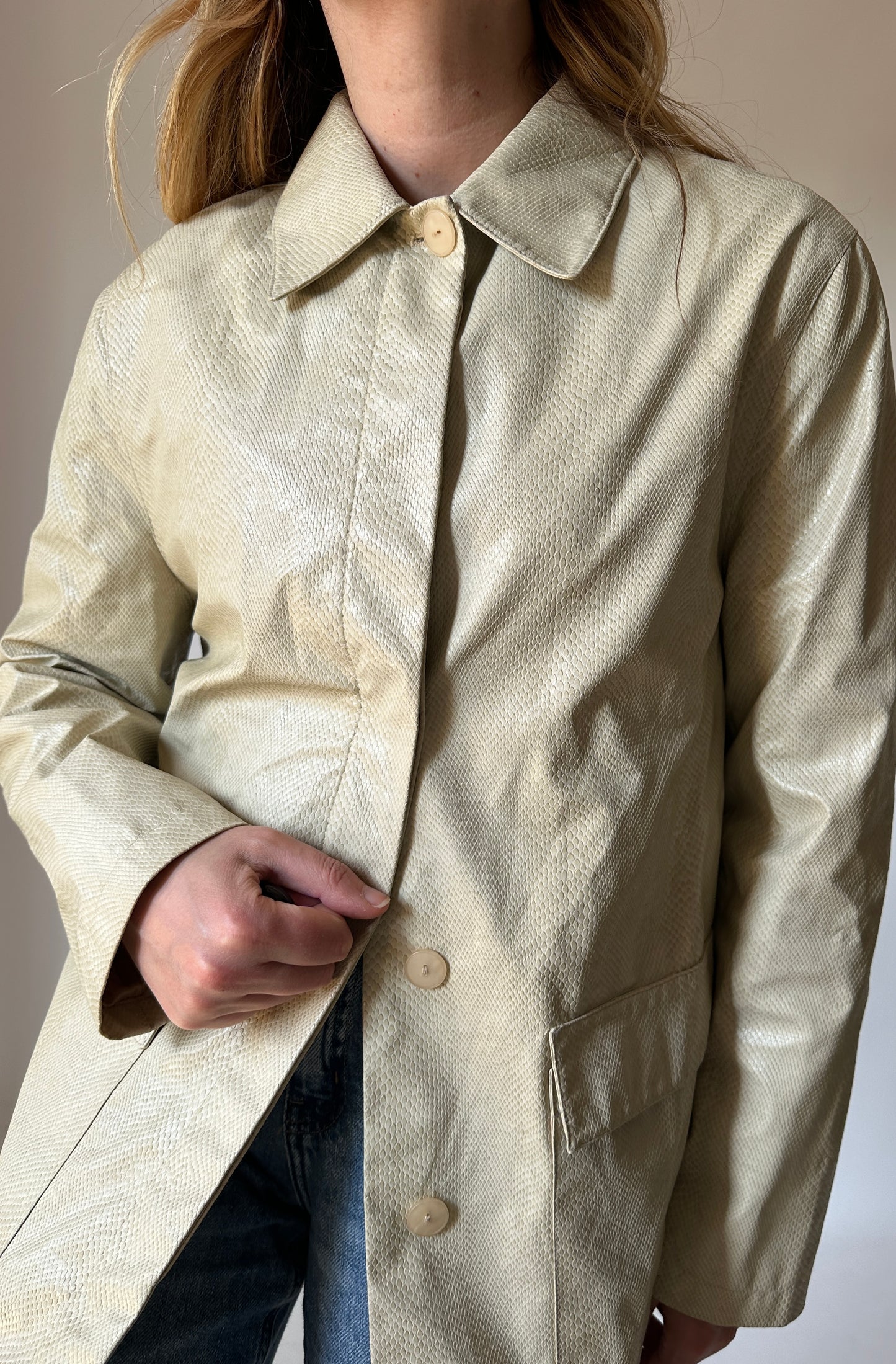 Phyton print cream jacket