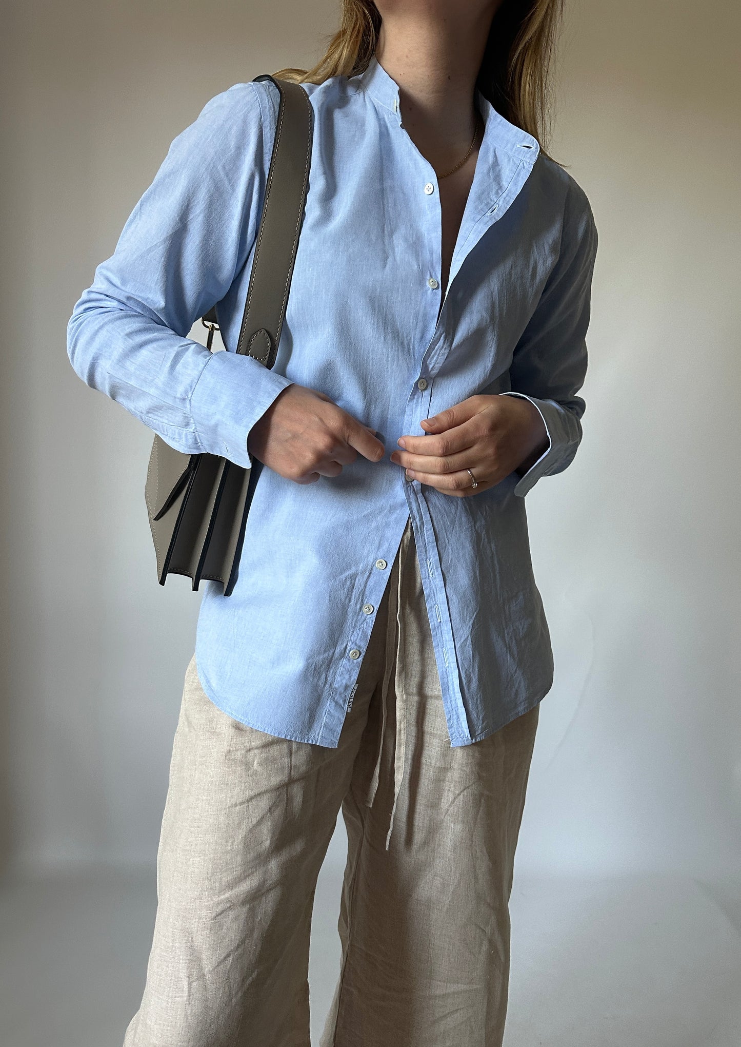 Linen and cotton blue shirt