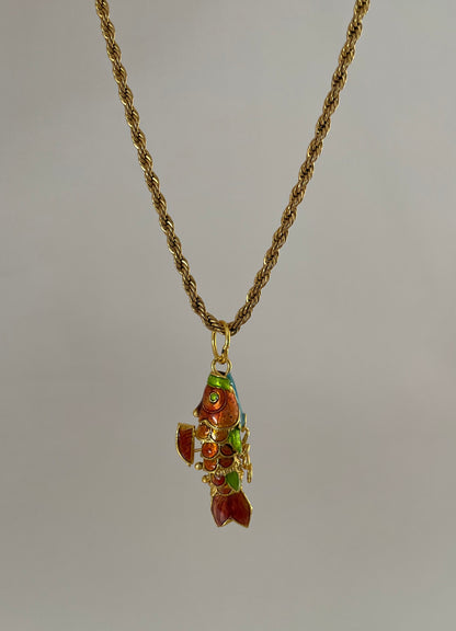 Choker con pesce cloisonnè - arancio