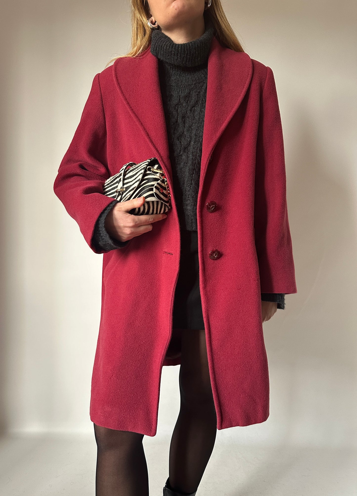 Red wool and cachemire coat