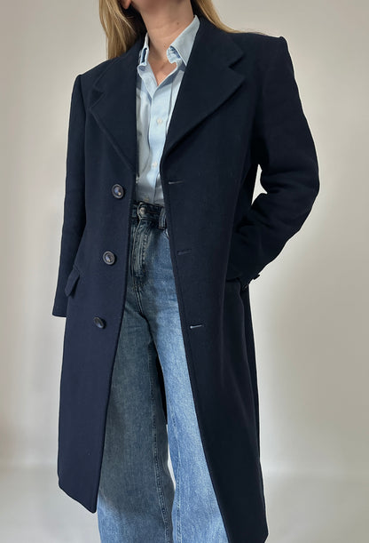 Essential tailored navy coat