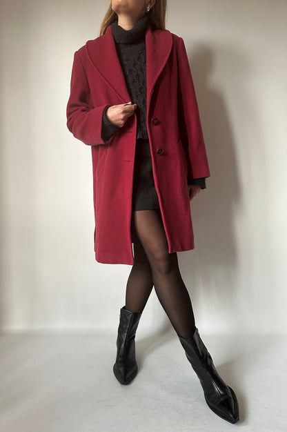 Red wool and cachemire coat