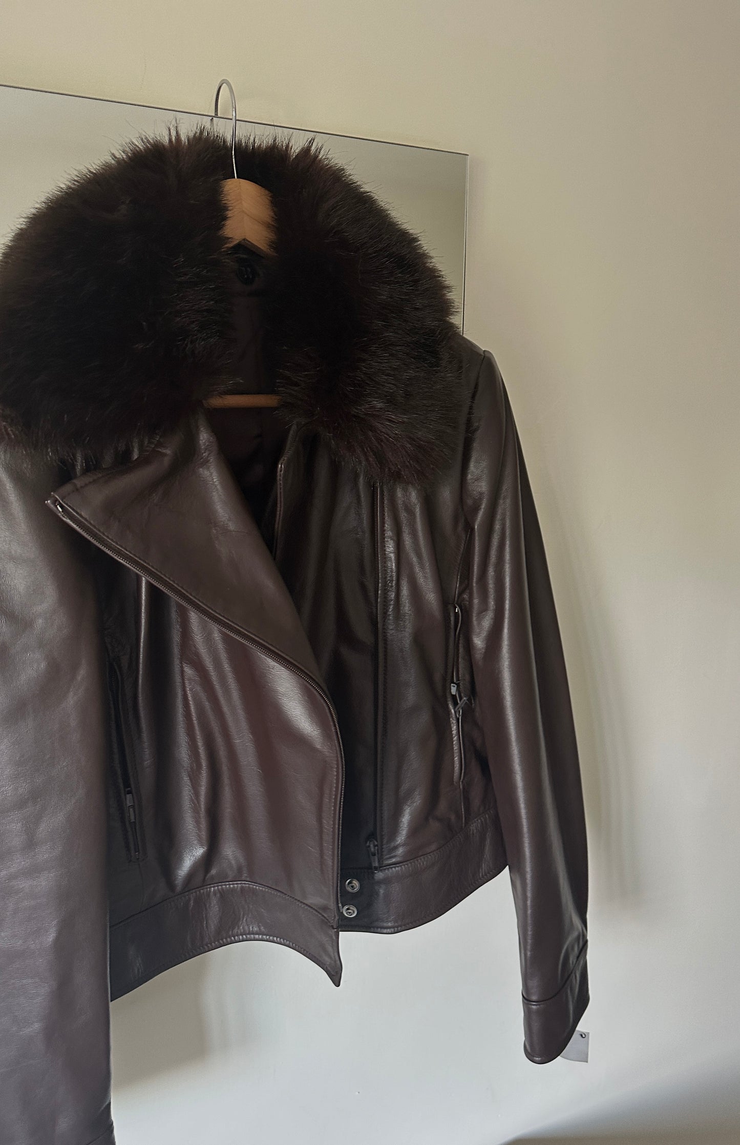 Dark brown leather jacket - new deadstock