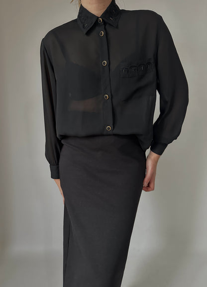 Organza black shirt