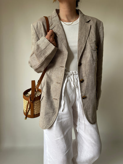 Beige 100% linen blazer