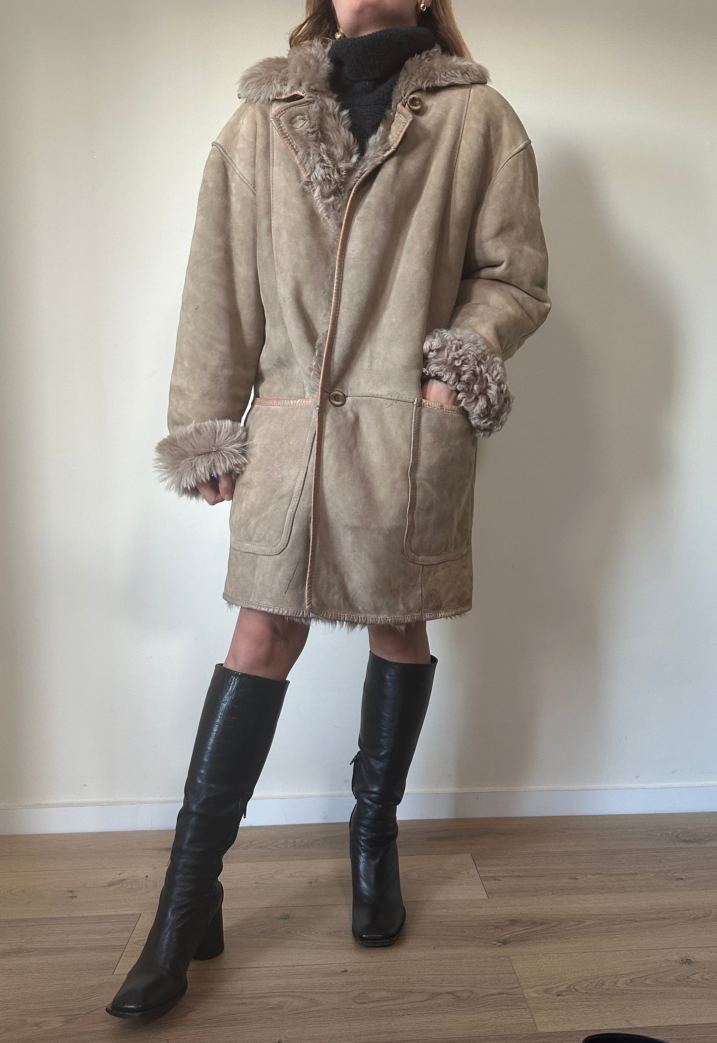 Ice shearling coat