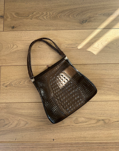 Croco leather unique bag