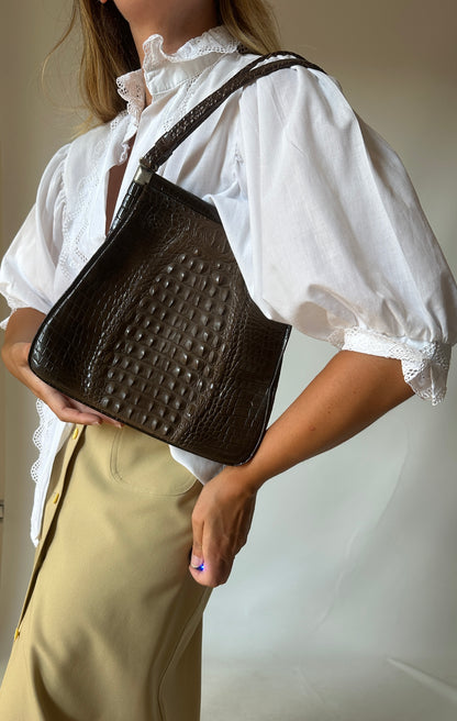 Croco leather unique bag