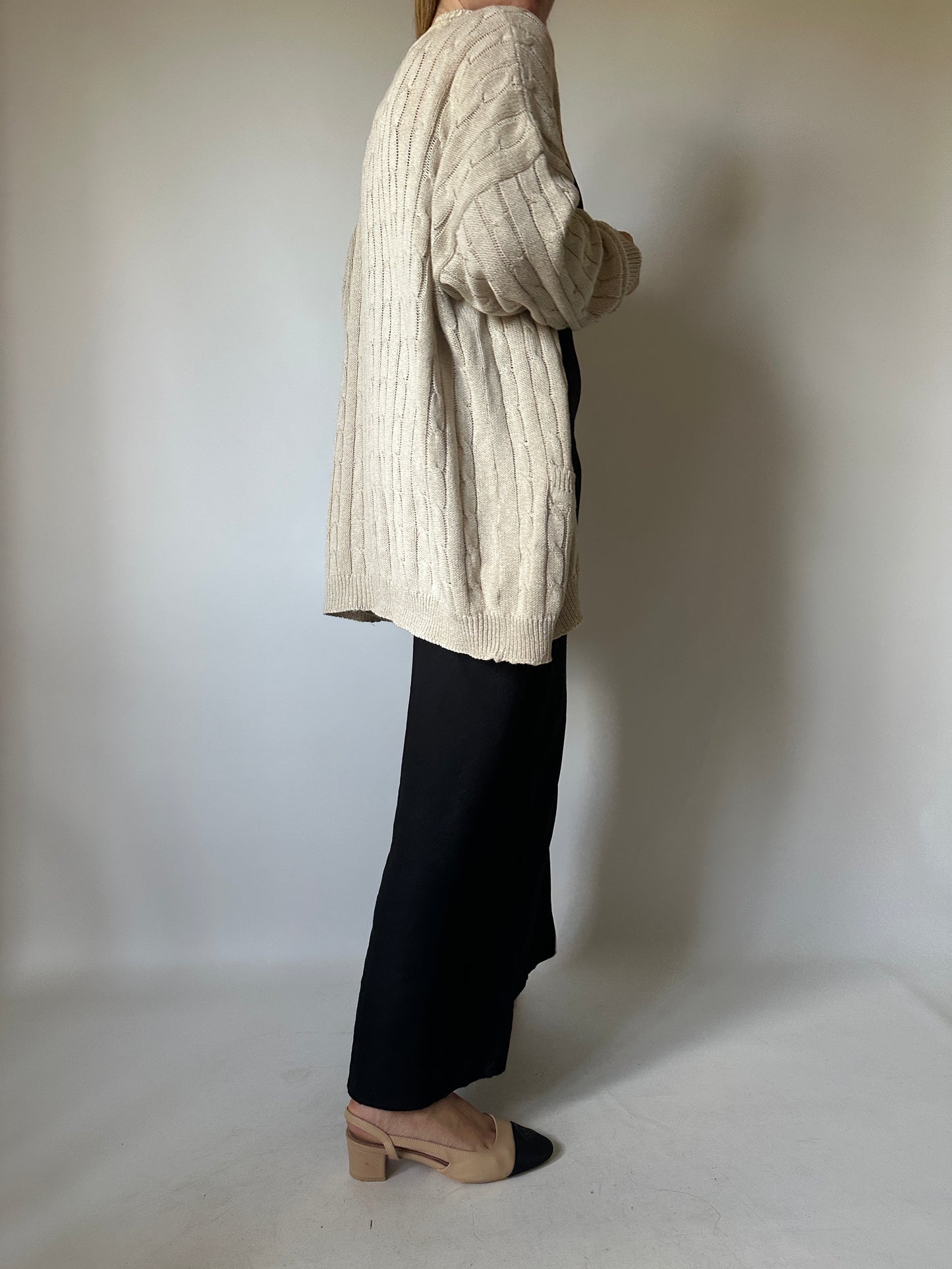 Maxi cardigan in filo di cotone