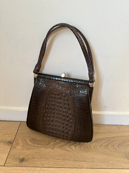 Croco leather unique bag