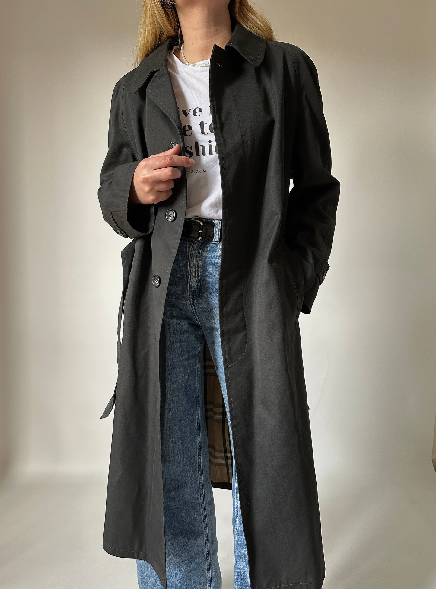 Long black trenchcoat