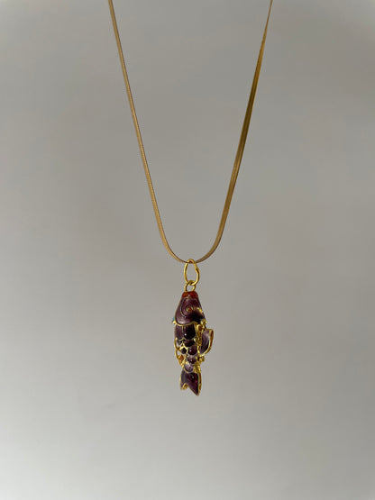 Choker con pesce cloisonnè - viola