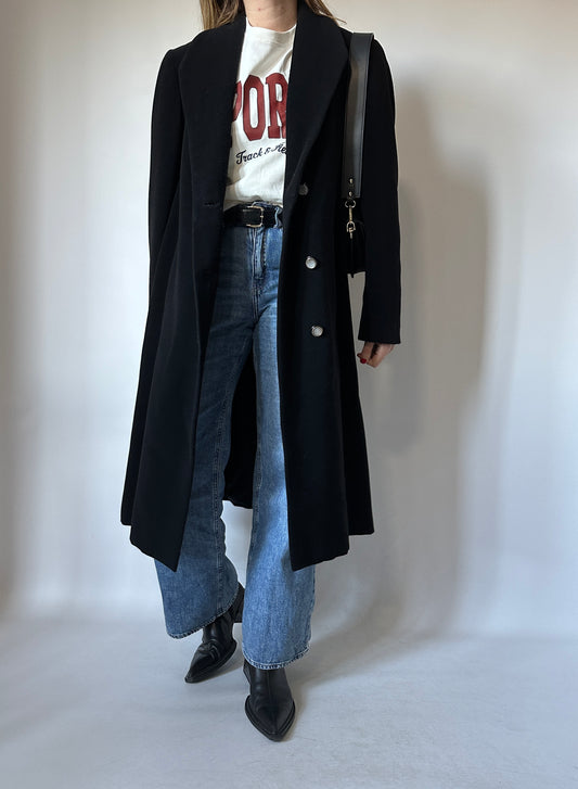 Essential black long coat