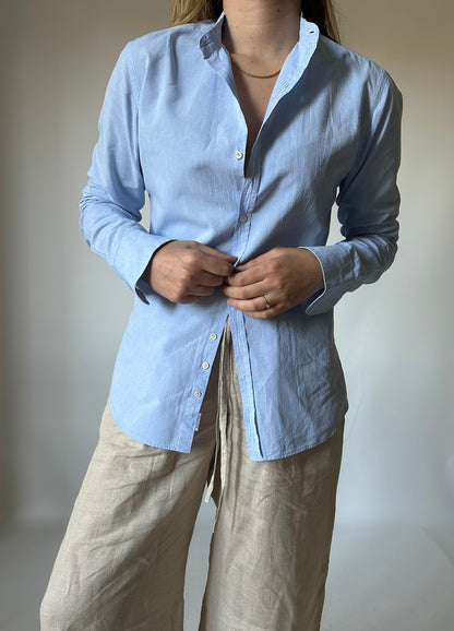 Linen and cotton blue shirt