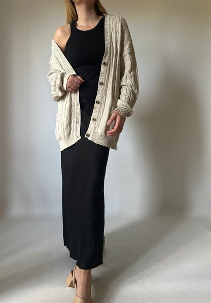 Maxi cardigan in filo di cotone