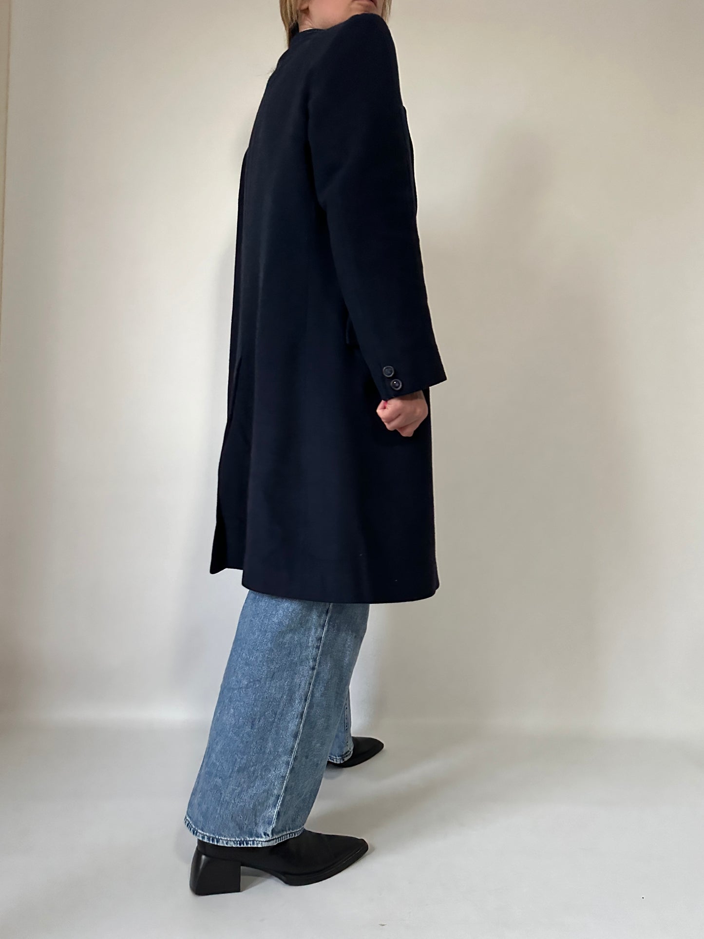 Essential tailored navy coat