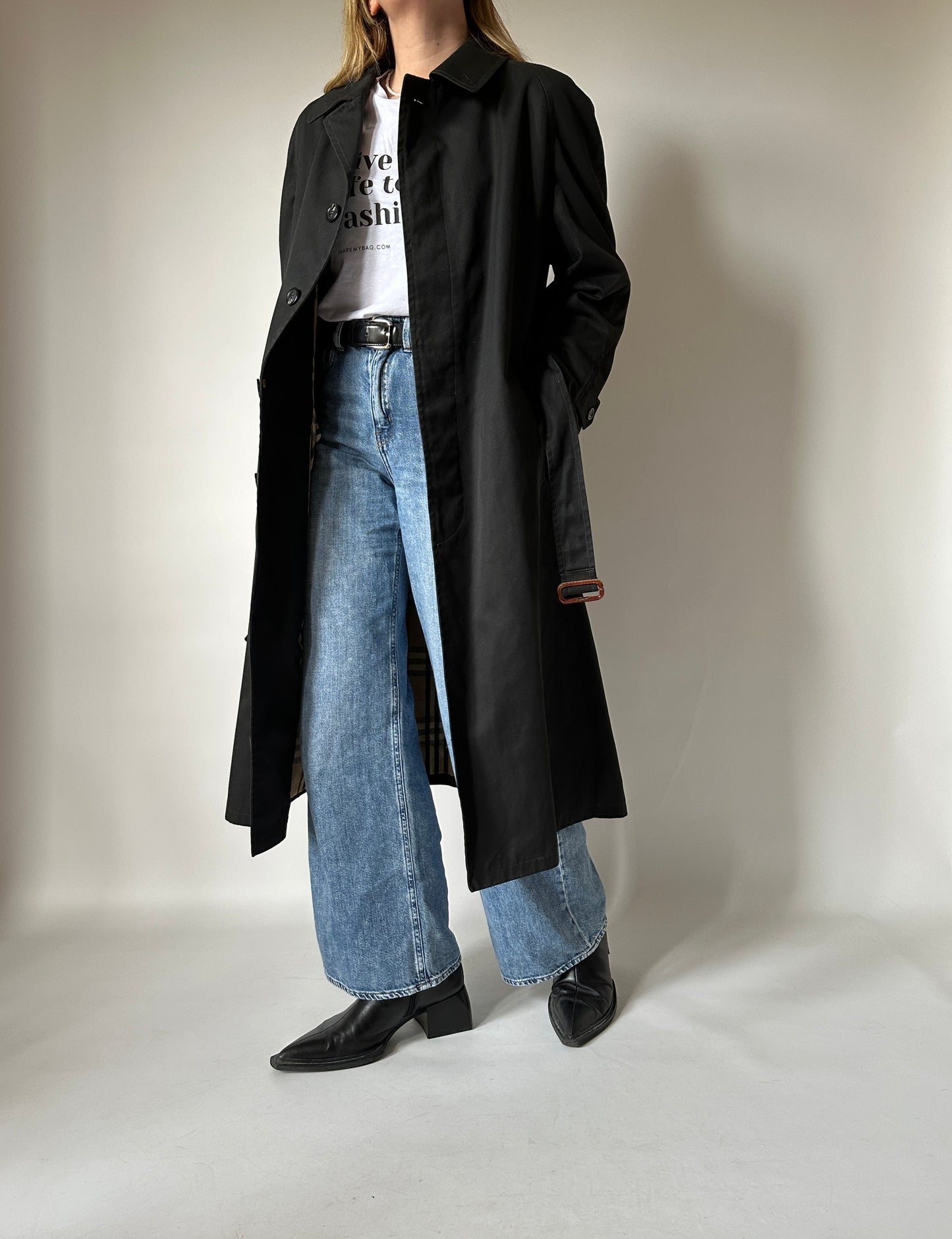 Long black trenchcoat