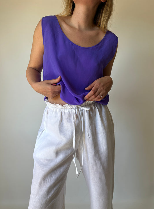 Purple 100% silk top