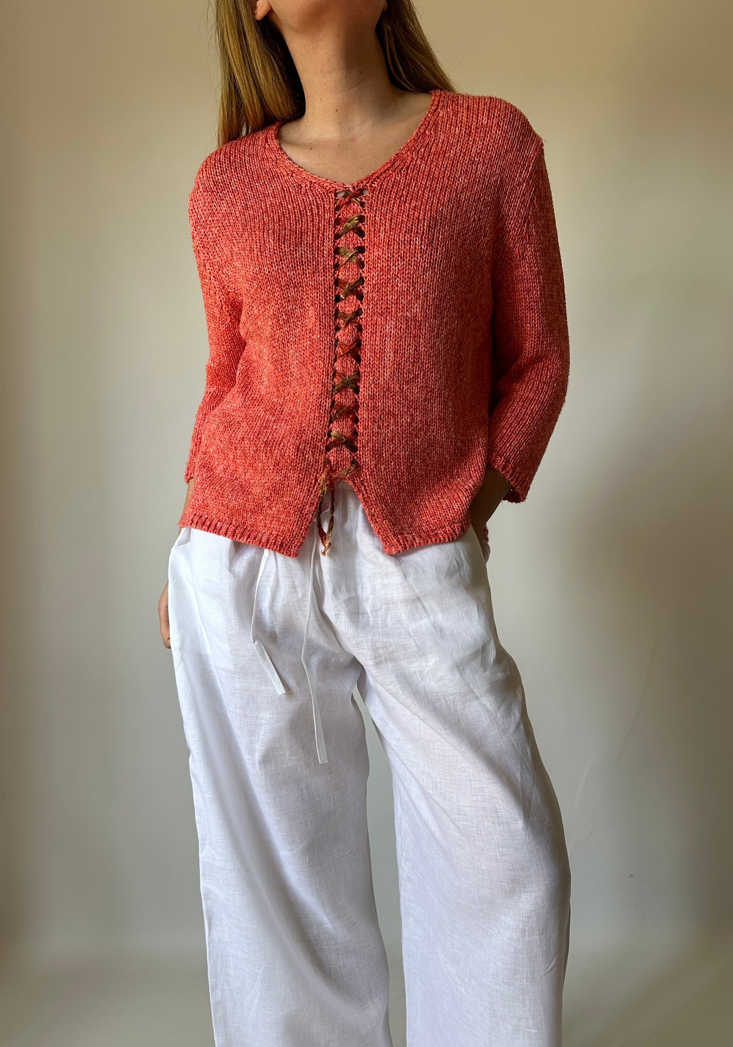 Crochet orange pull