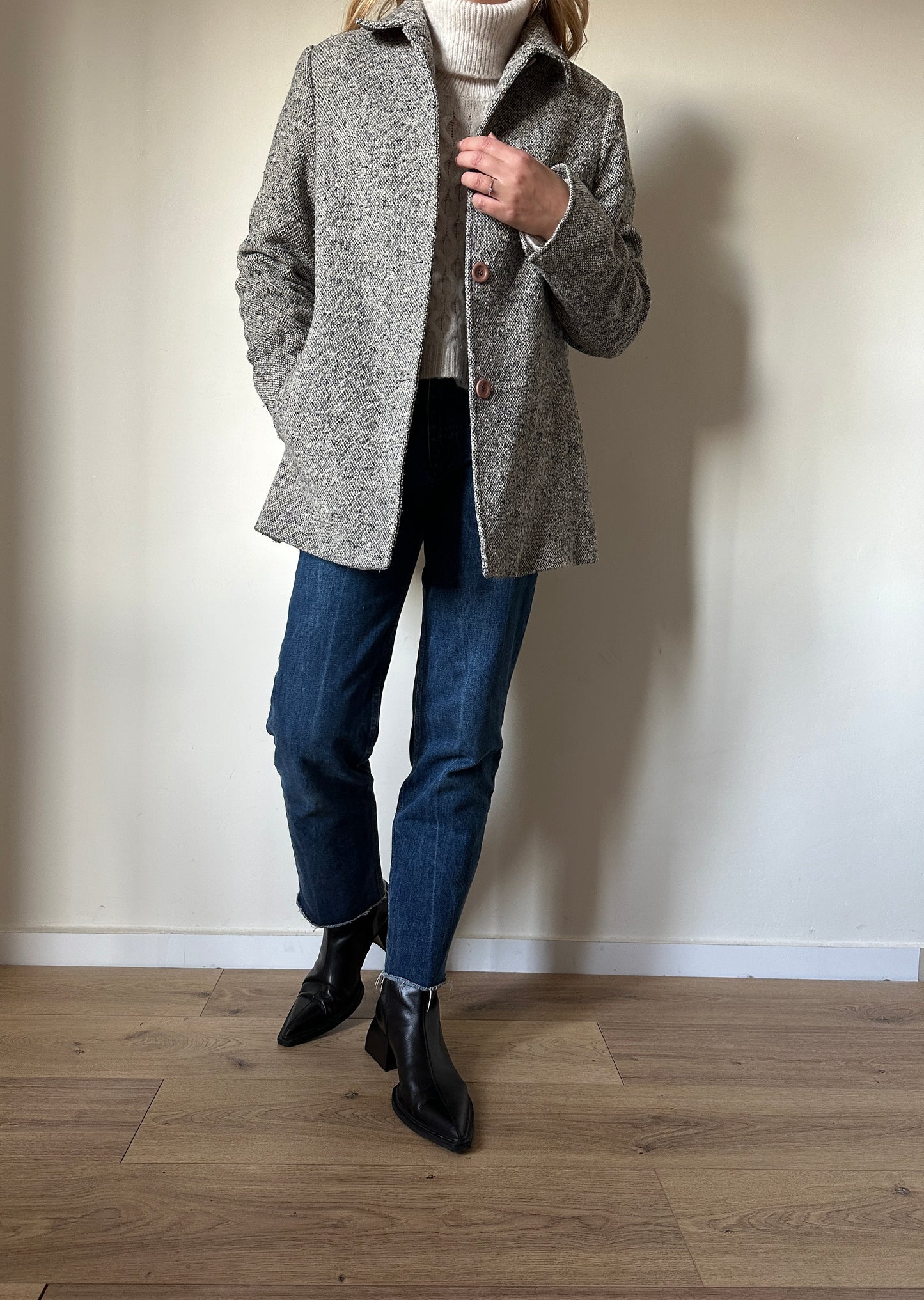 Blunauta 100% wool herringbone coat