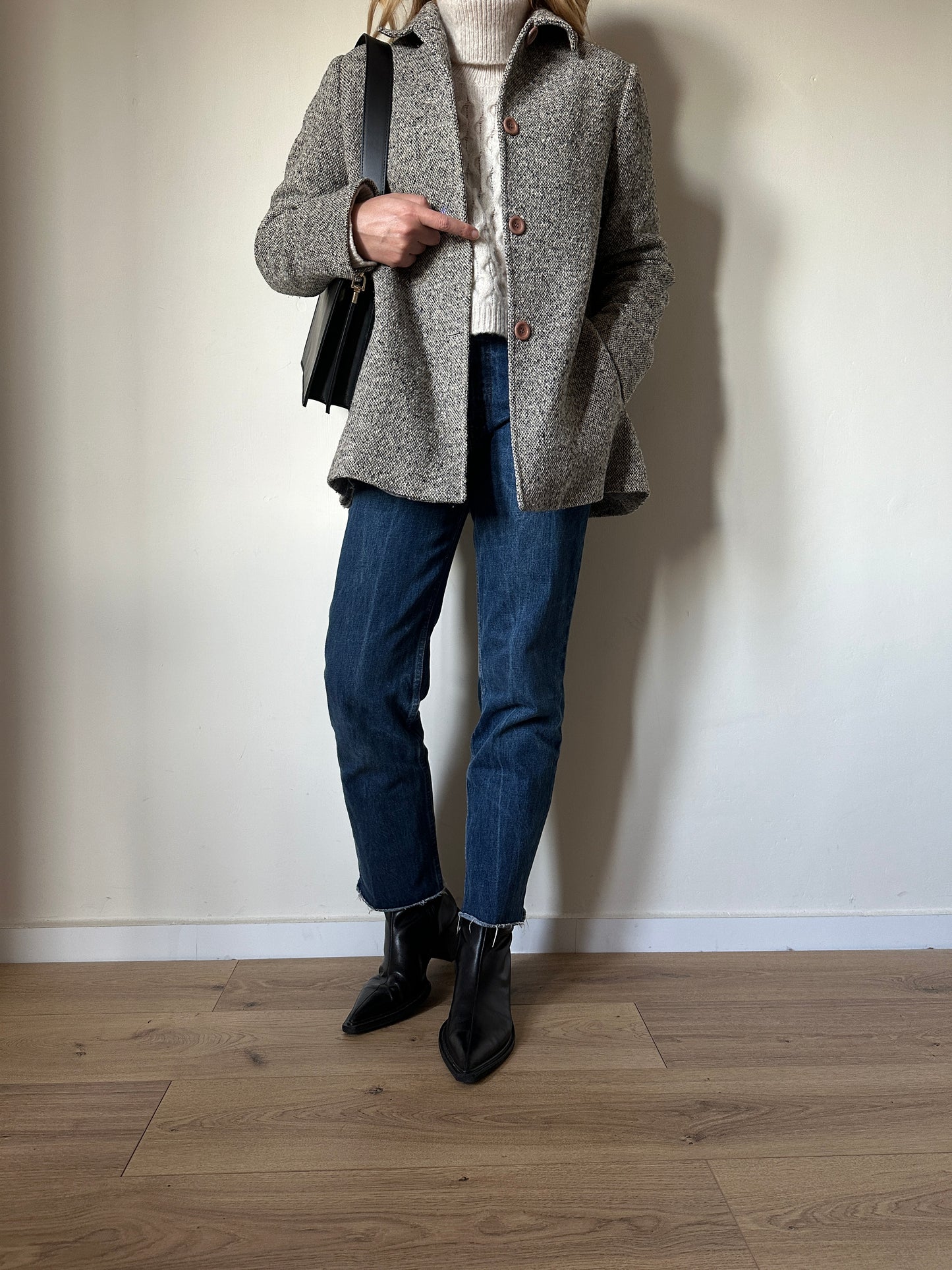 Blunauta 100% wool herringbone coat