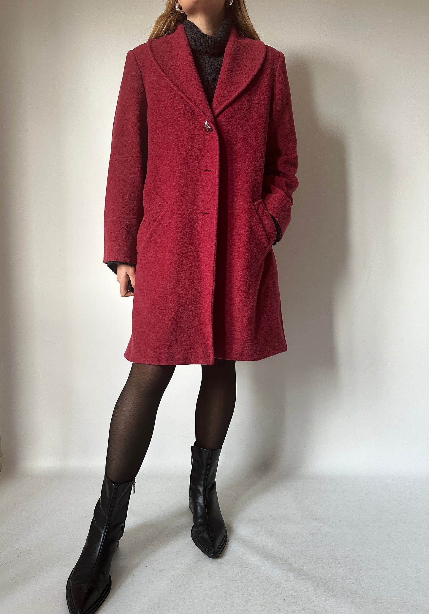 Red wool and cachemire coat