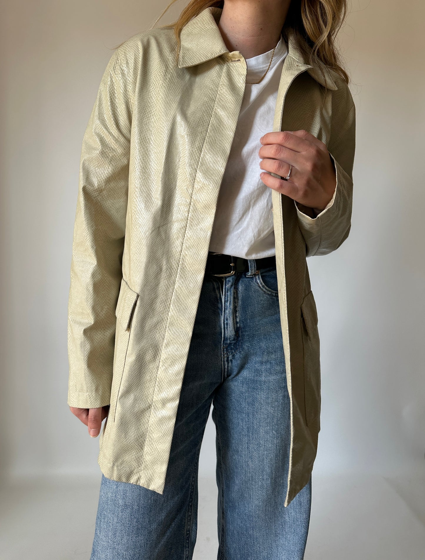 Phyton print cream jacket