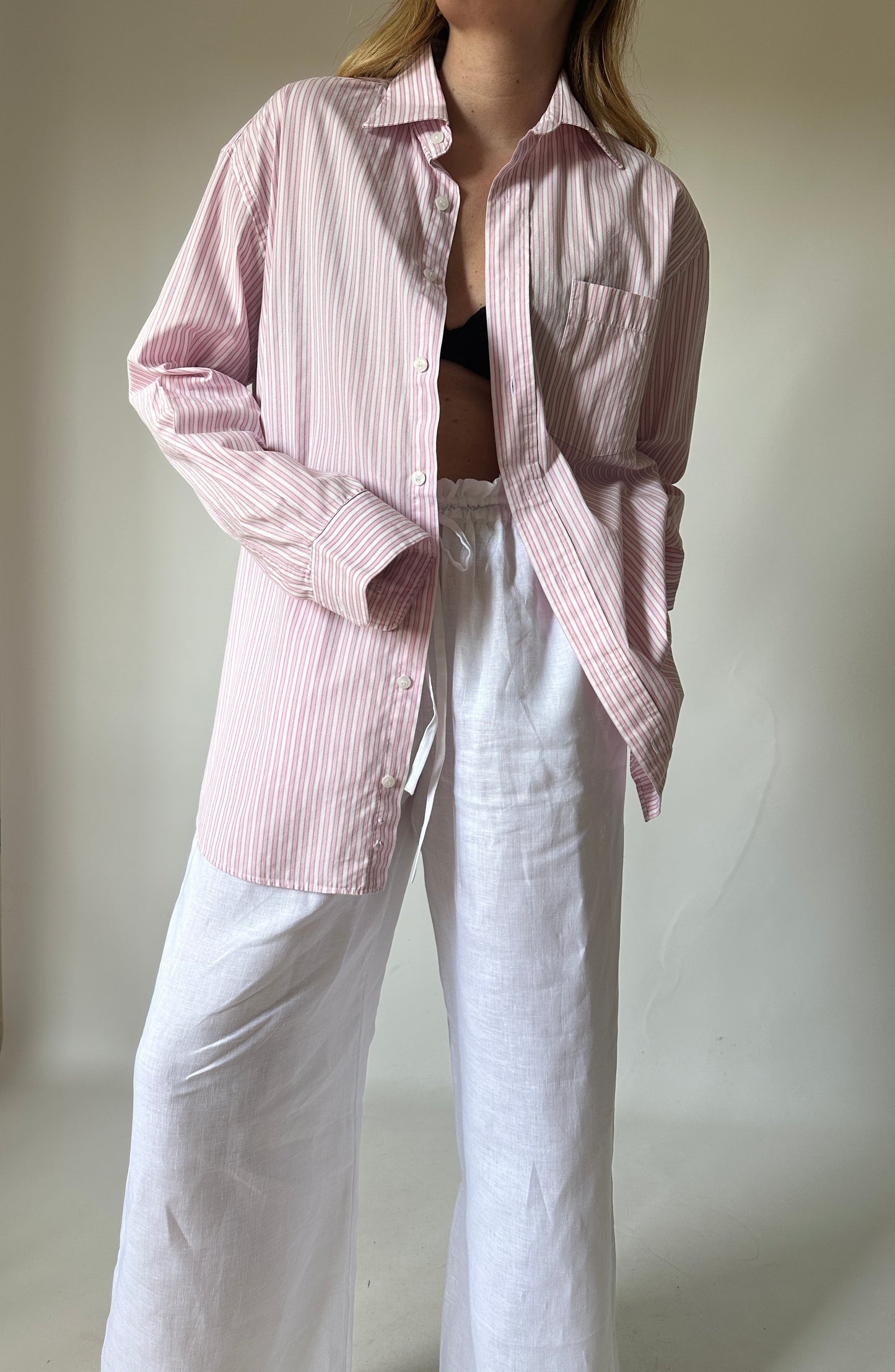 Pink striped cotton shirt