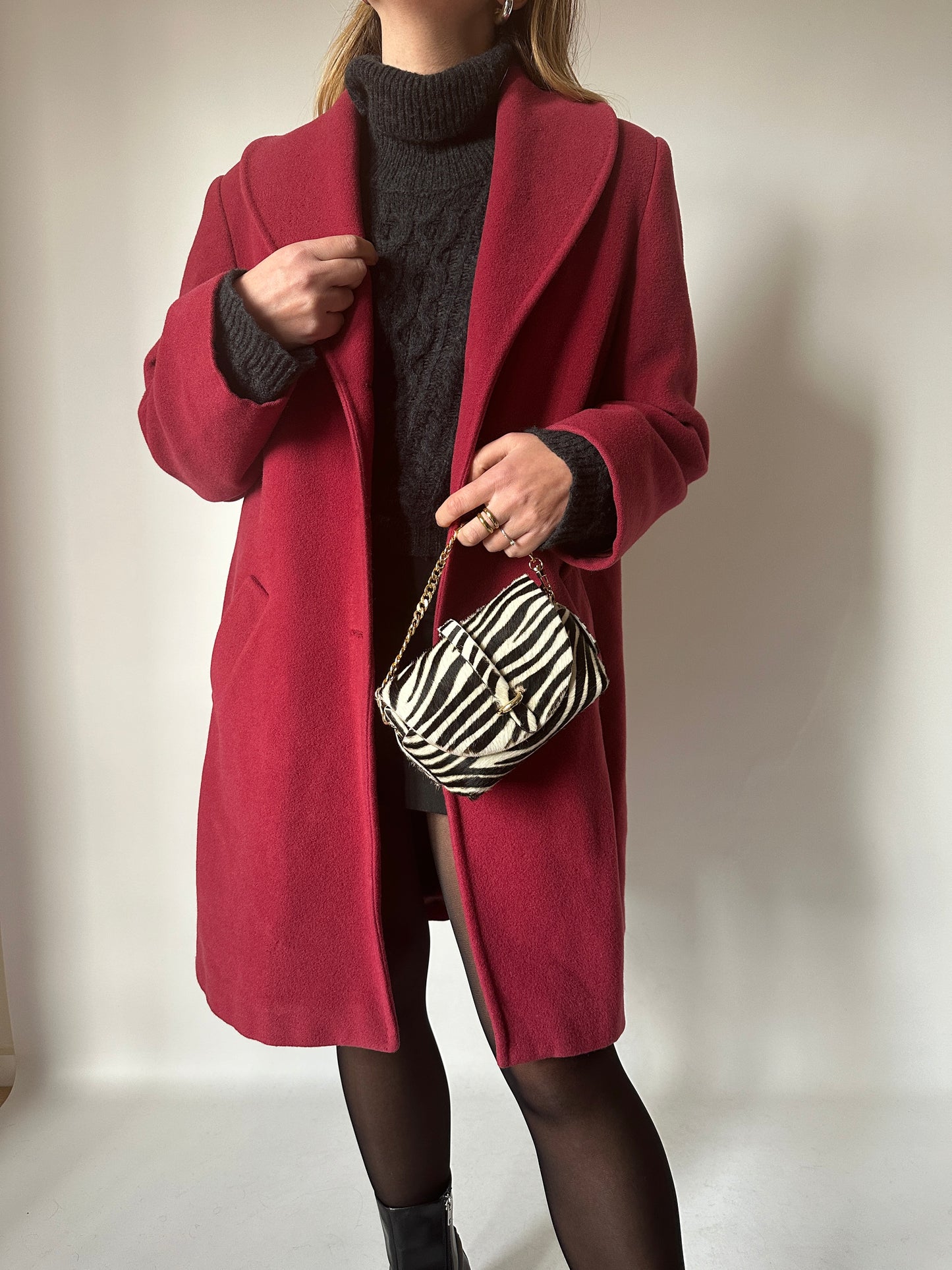 Red wool and cachemire coat