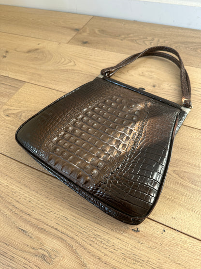 Croco leather unique bag