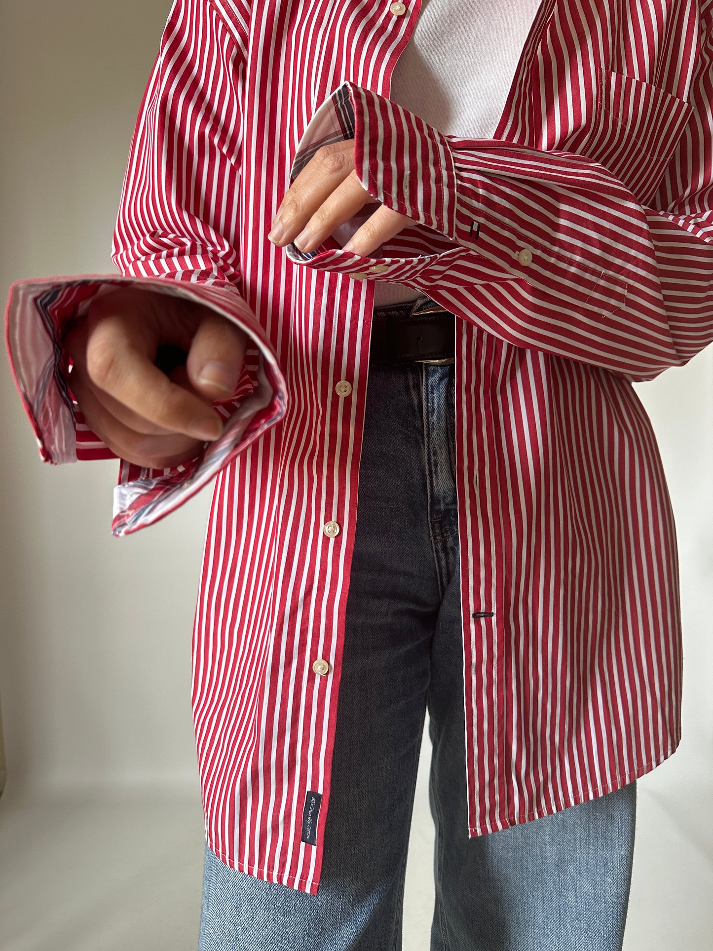 Tommy Hilfiger red striped shirt