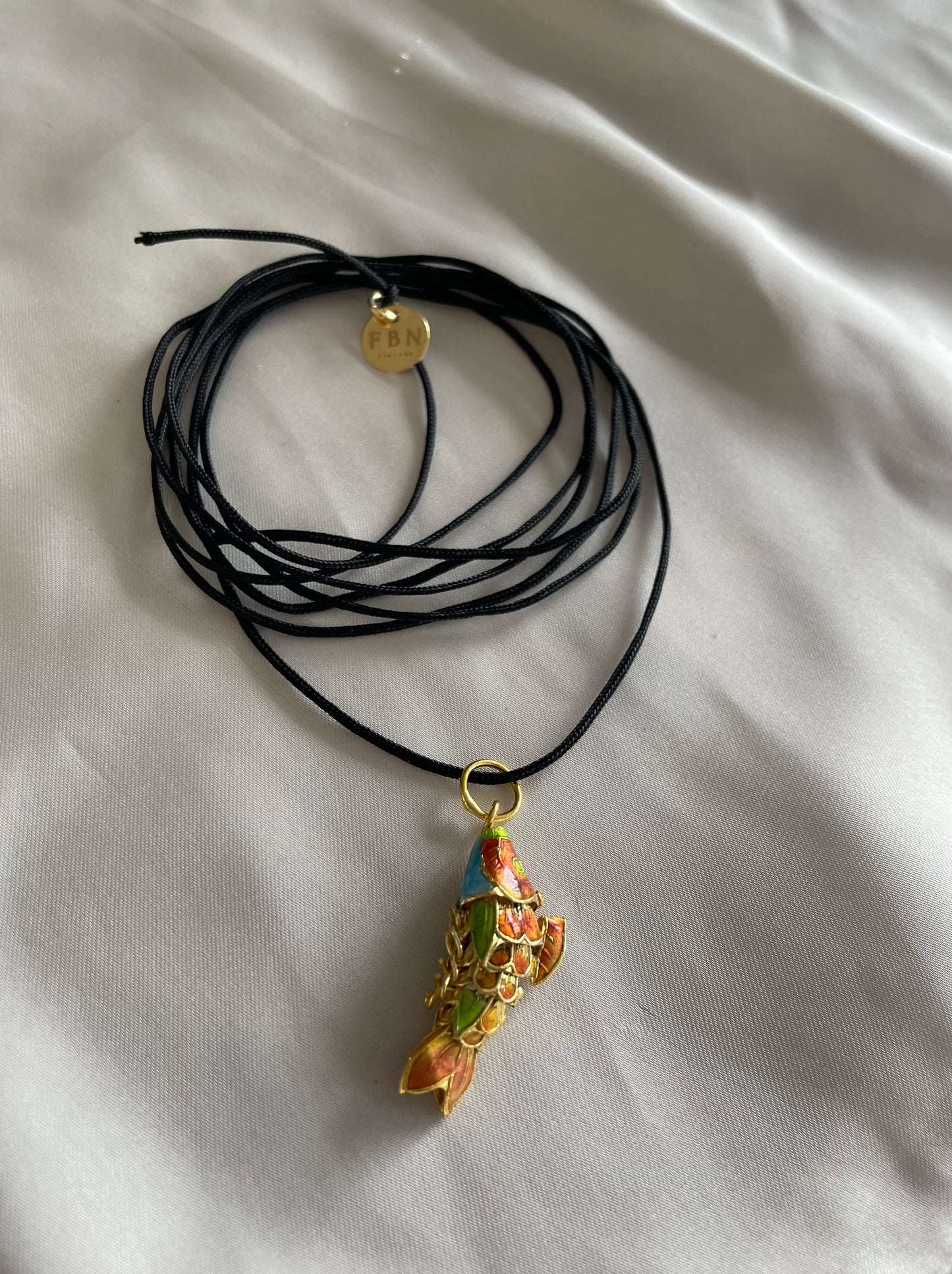 Choker con pesce cloisonnè - arancio