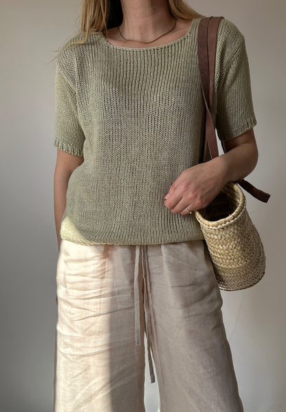 Green cotton sweater