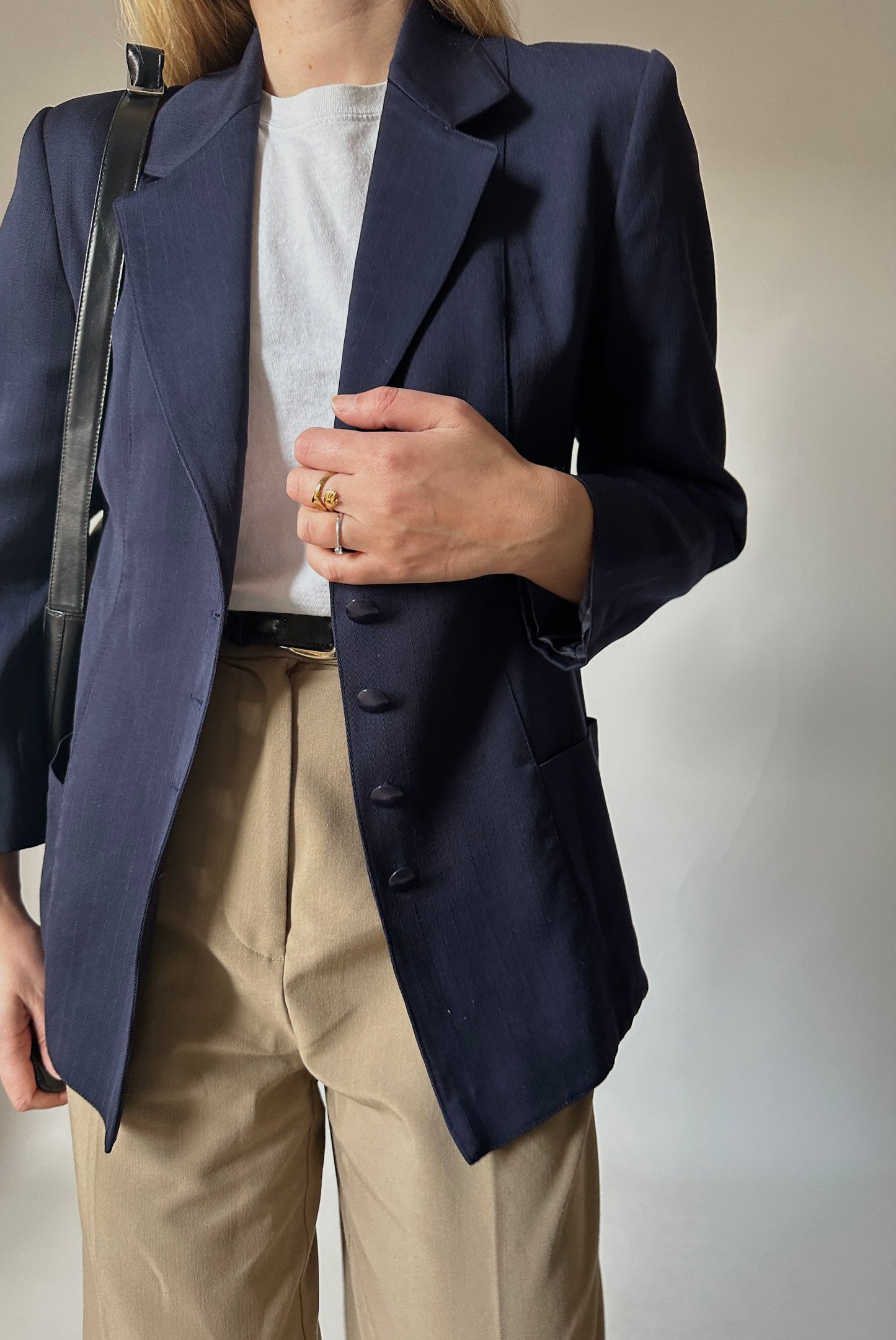 Fresco lana navy blazer