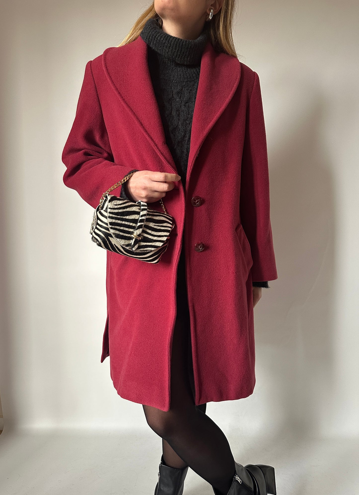 Red wool and cachemire coat