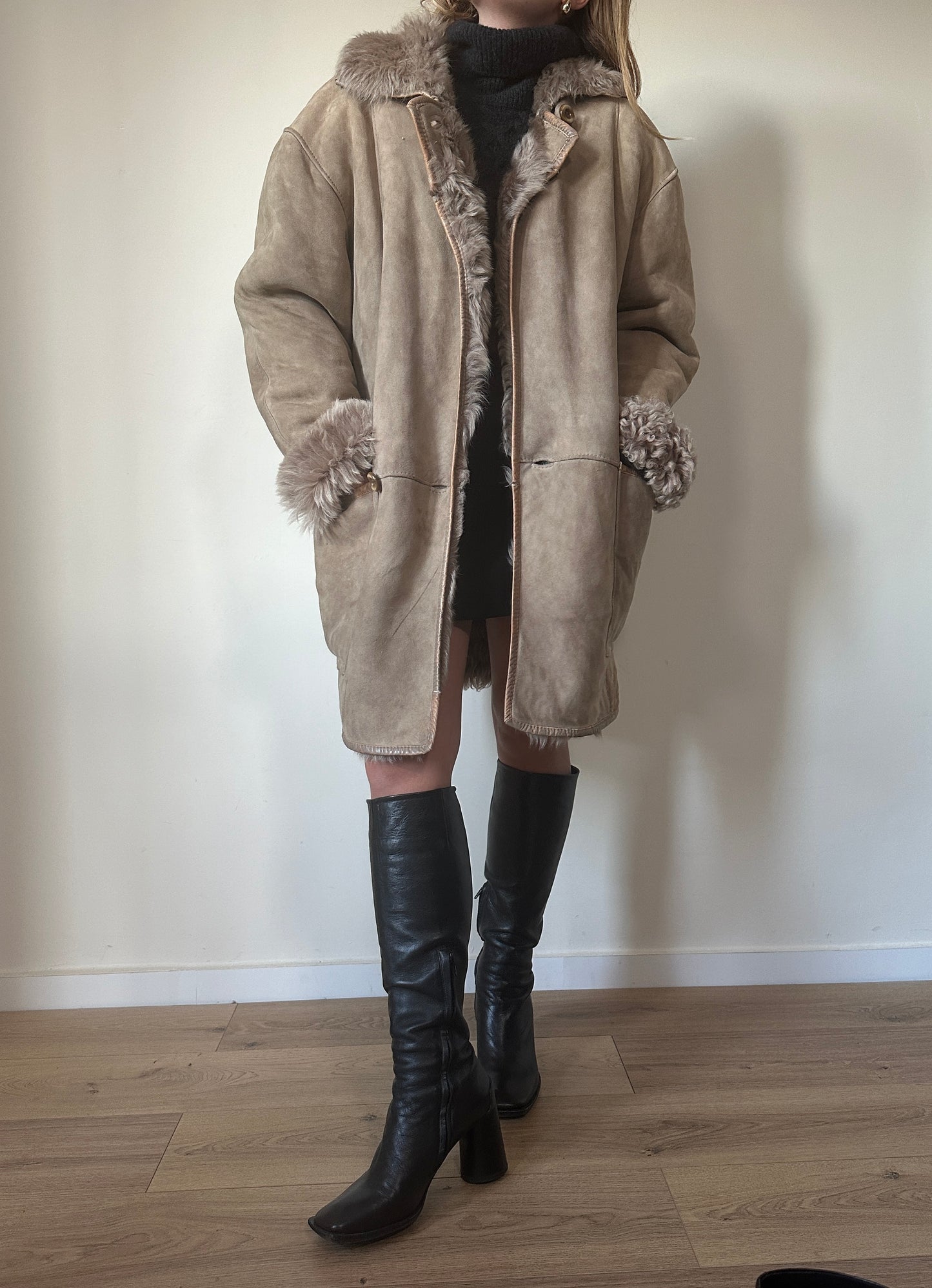 Ice shearling coat