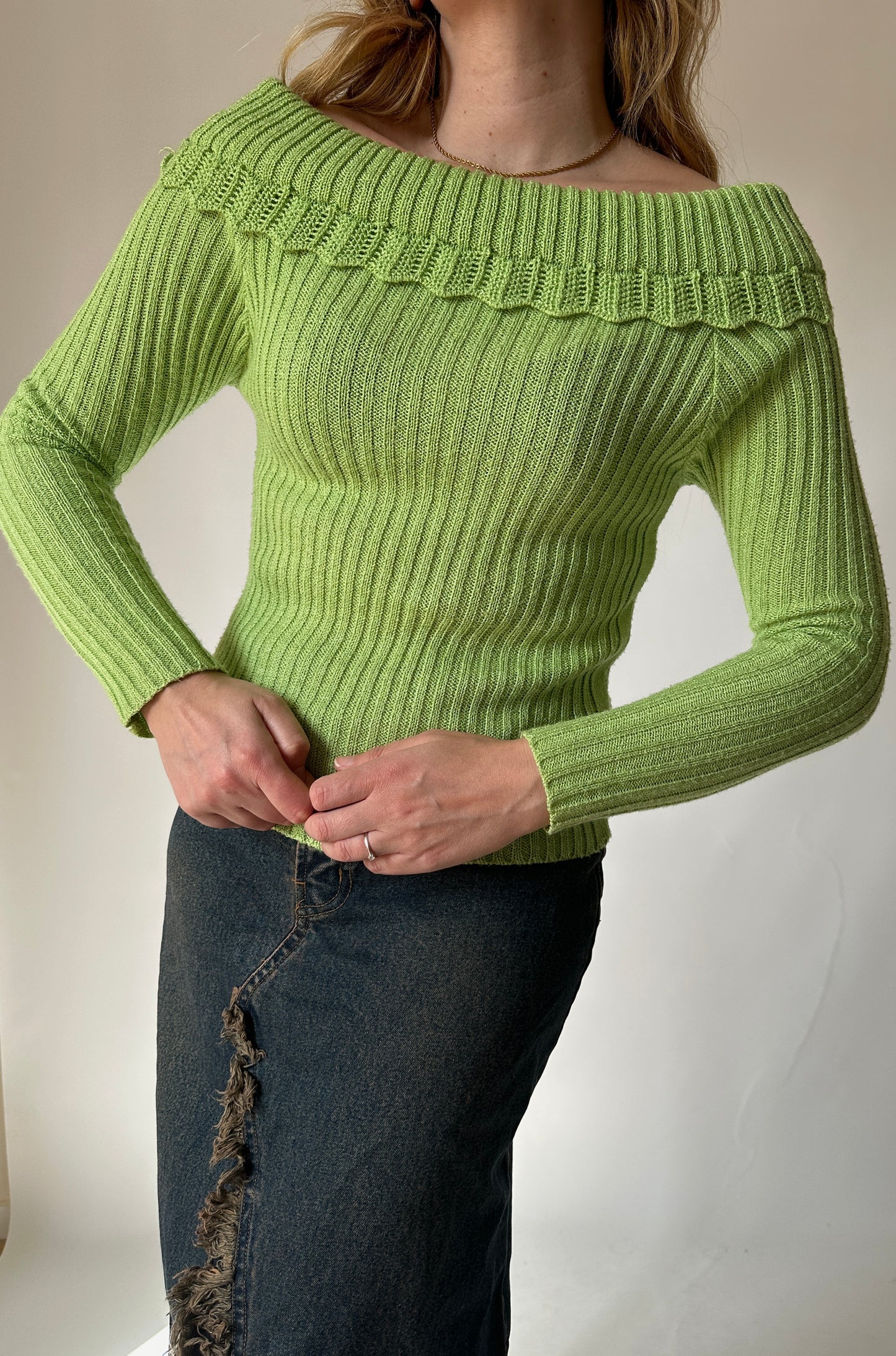 Lime cotton sweater