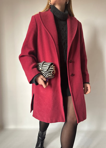 Red wool and cachemire coat